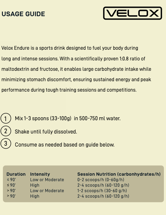 Velox Endure: Sportdryck Citron (2kg)